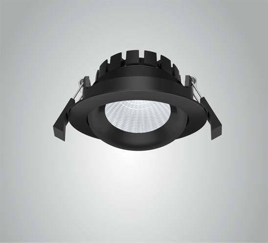 MV+Süvisvalgusti Mali LED 10W 650lm 3000K 36° IP54, suunatav 25°; hämardatav faasilõikedimmeriga; ava Ø 82 mm; metall, must